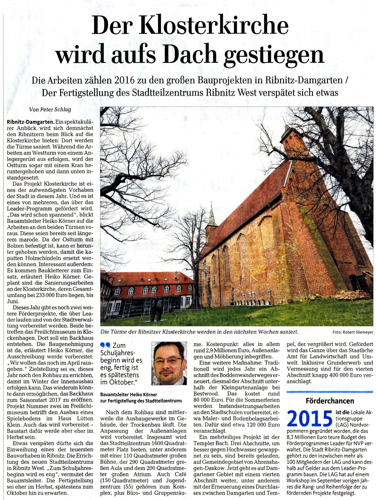 Ostseezeitung 9./10. April 2016